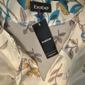 NWT $79 Bebe Sheer Floral Boho Tunic Dress Size Small GORGEOUS!!